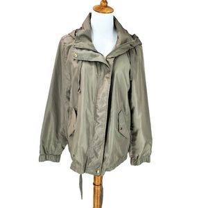 Catherine Malandrino Women's Lightweight Hooded Drawstring Jacket Size L